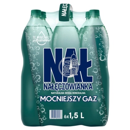 Woda NAŁĘCZOWIANKA mocniejszy gaz 1.5L butelka PET zgrzewka 6 szt. KAUCJA