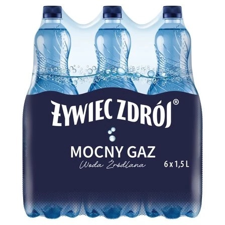 Woda ŻYWIEC ZDRÓJ 1.5l mocno gazowana zgrzewka 6 szt. KAUCJA