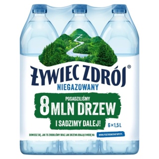 Woda ŻYWIEC ZDRÓJ 1.5l niegazowana zgrzewka 6 szt. KAUCJA