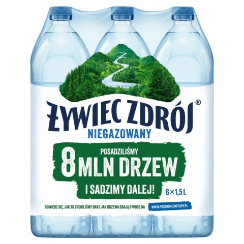 Woda ŻYWIEC ZDRÓJ 1.5l niegazowana zgrzewka 6 szt. KAUCJA