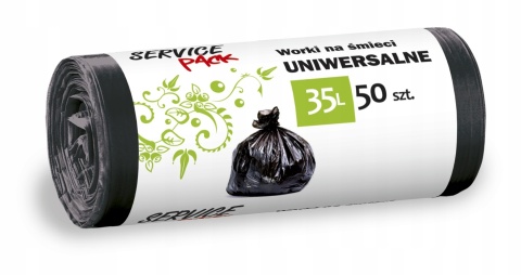 Worki na śmieci STELLA, HDLD, 35 l, 50 szt., czarne, ST-HR-033706