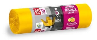 Worki na śmieci z uszami ANNA ZARADNA, zapach cytrusów, 60 l, 16 szt.,, ST-AZ-033645