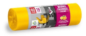 Worki na śmieci z uszami ANNA ZARADNA, zapach cytrusów, 60 l, 16 szt.,, ST-AZ-033645