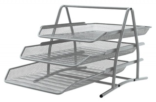 Zestaw na biurko Q-CONNECT Office Set, metalowy, 3 szufladki, srebrny, KF00822