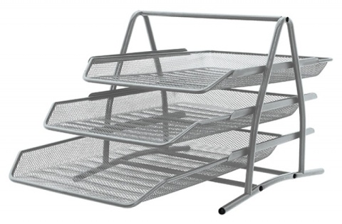 Zestaw na biurko Q-CONNECT Office Set, metalowy, 3 szufladki, srebrny, KF00822