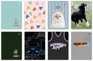 Zeszyt A5 32k 3-linia UV mix INTERDRUK