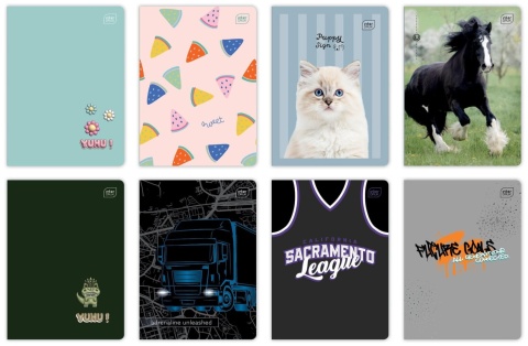 Zeszyt A5 32k 3-linia UV mix INTERDRUK