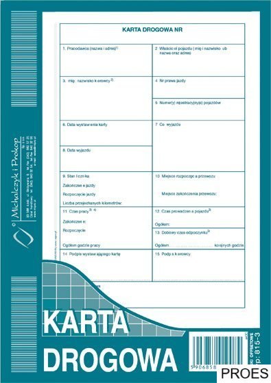 815-3 Nowa KD Karta Drogowa A5 MICHALCZYK I PROKOP