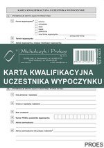 A-152-3 Karta kwalifikacyjna uczestnika wypoczynku komplet 20 kartek 2xA5 MICHALCZYK I PROKOP
