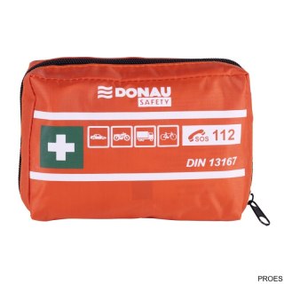 Apteczka pierwszej pomocy samochodowa DONAU SAFETY, materiałowa, DIN MINI, pomarańczowa, 32542211-07