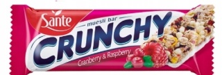 Baton musli Crunchy z żurawiną i malinami 40g SANTE