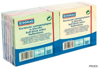 Bloczek samoprzylepny DONAU 76x76 mix kolorów (12 sztuk) 7586012-99