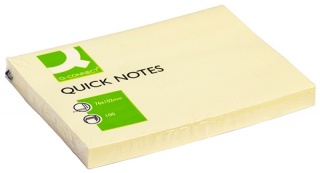 Bloczek samoprzylepny Q-CONNECT, 102x76mm, 1x100 kart., jasnożółty, KF01410