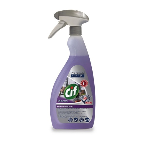 CIF Professional 2w1 Safeguard Płyn myjąco-dezynfekujący do gastronomii w sprayu 750ml 853588
