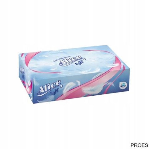 Chusteczki uniwersalne, 2 warstwy, białe, BOX (100sztuk) Alice Light 69004