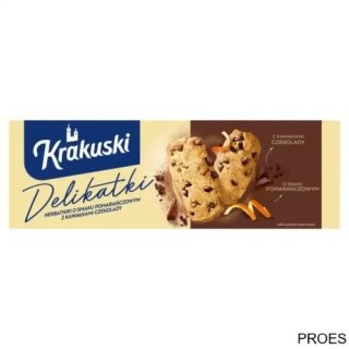 Ciastka BAHLSEN KRAKUSKI DELIKATKI herbatniki pomarańczowe z kawałkami czekolady 125g