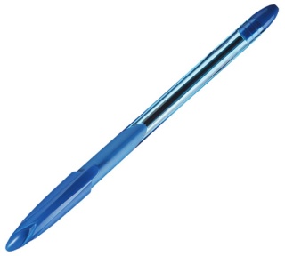 Długopis KEYROAD, 1,0mm, z miękkim uchwytem, pakowany na displayu, niebieski