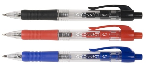 Długopis automatyczny Q-CONNECT 0,7mm, czarny, KF00267