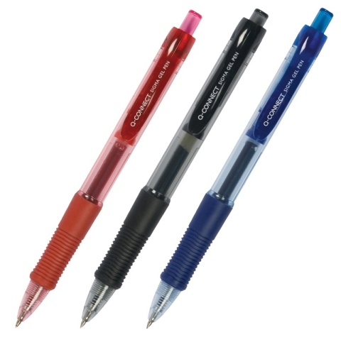 Długopis automatyczny żelowy Q-CONNECT 0,5mm (linia), niebieski, KF00382