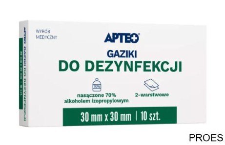 Gaziki do dezynfekcji nasączone alkoholem Alcohol Pad, 10 sztuk 30x30mm