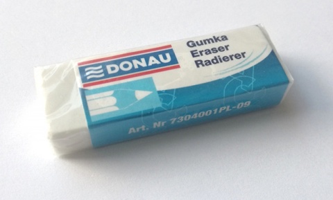 Gumka uniwersalna DONAU, 62x21x11mm, blister - 2szt., biała, 7304001-09/2B