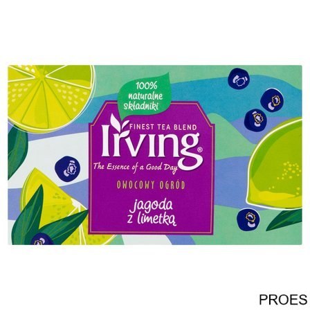 Herbata IRVING jagoda z limetką 20 kopert 2g owocowa