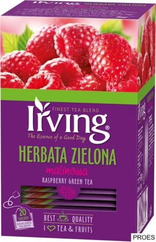 Herbata IRVING malina 20 kopert 1,5g zielona