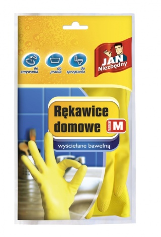JAN NIEZBĘDNY Rękawice gumowe wyściełane bawełną M