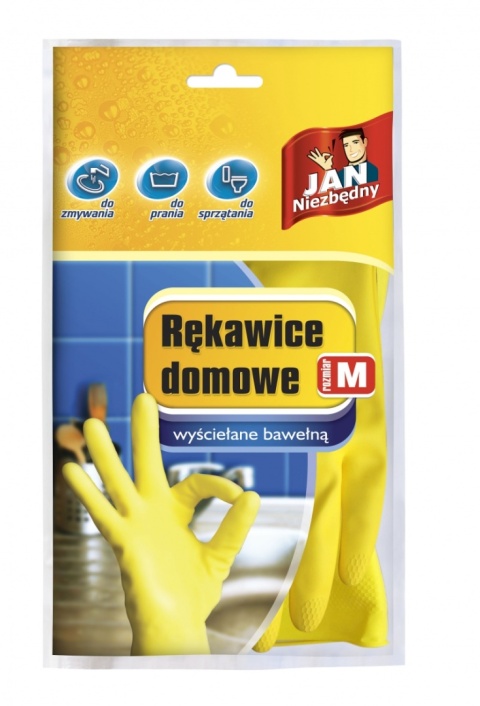 JAN NIEZBĘDNY Rękawice gumowe wyściełane bawełną M