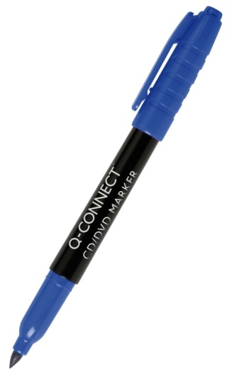 Marker do płyt CD/DVD Q-CONNECT, 1mm (linia), niebieski, KF02301