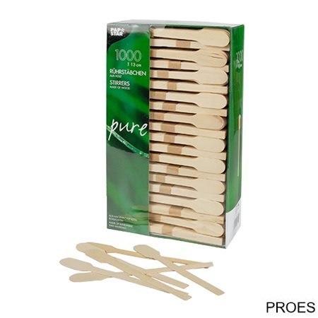 Mieszadełka drewniane 13 cm op.1000szt wiosło PURE 16715