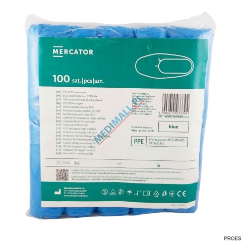 Ochraniacze na obuwie CPE (100 szt.) niebieskie MERCATOR MM000062319