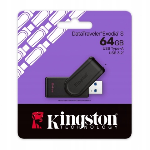 Pamięć Pendrive KINGSTON 64GB USB 3.2 GEN1 Data Traveler Exodia S czarny DTXS/64GB