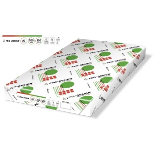Papier ksero PRO-DESIGN FSC, satynowany, klasa A++, A3, 168CIE, 200gsm, 250 ark., 155018