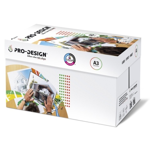 Papier ksero PRO-DESIGN FSC, satynowany, klasa A++, A3, 168CIE, 200gsm, 250 ark., 155018