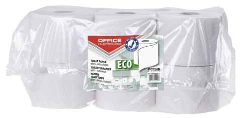 Papier toaletowy makulaturowy OFFICE PRODUCTS, 2-warstwowy, 63m, 12szt., biały, 22046179-14