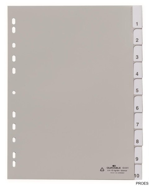 Przekładki A4-10 indeksów PP 644110