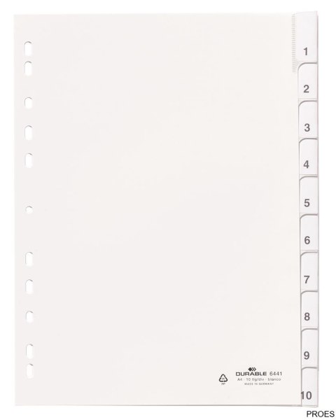 Przekładki PP A4/10 indeksów 644102