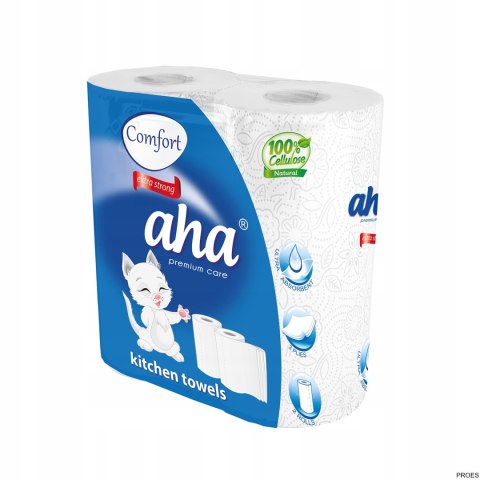 Ręcznik w roli AHA COMFORT 3 warstwy (2 rolki) biały