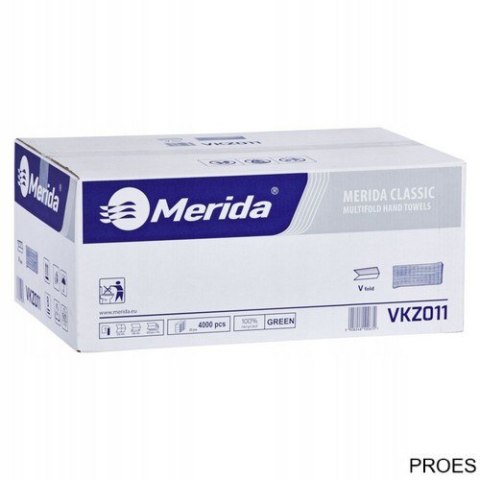 Ręczniki papierowe składane ZZ Merida zielone, 4000 szt./op., VKZ011