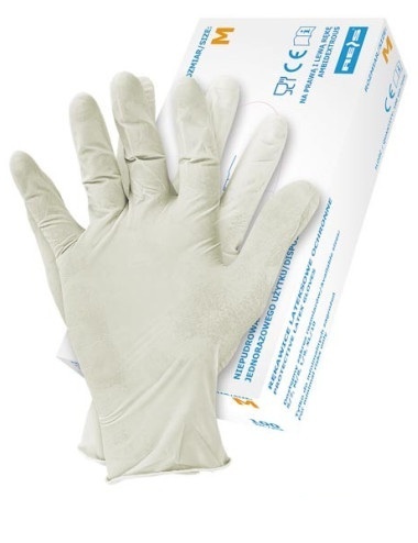 Rękawice lateksowe białe L RALATEX (100)