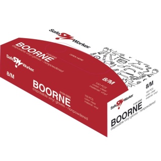Rękawice winylowe niepudrowane BOORNE, 100 szt. rozm. 9, HGK-BHRE8399090