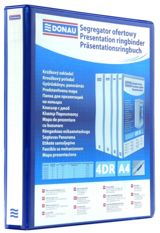 Segregator ofertowy DONAU, PP, A4/4RD/50, niebieski, 2788504PL-10