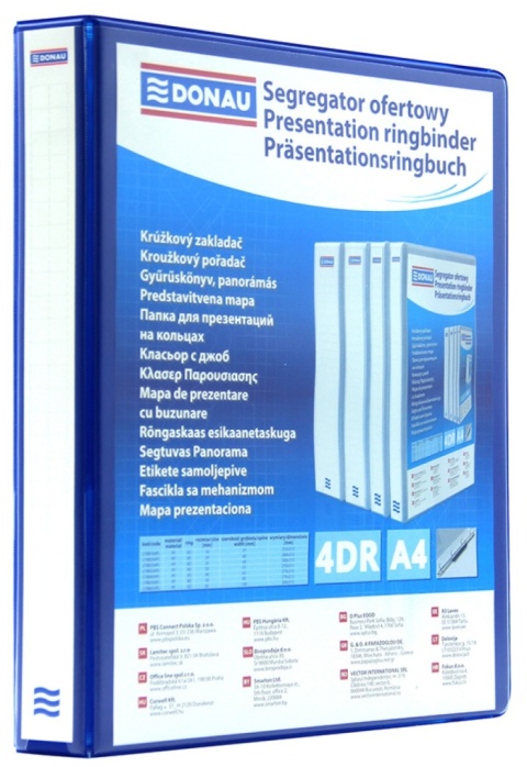 Segregator ofertowy DONAU, PP, A4/4RD/50, niebieski, 2788504PL-10