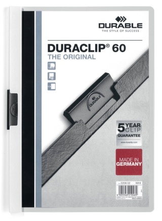 Skoroszyt DURACLIP Original 60, A4, 1-60 kar tek Biały 223802 DURABLE