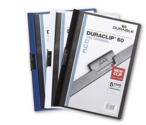 Skoroszyt DURACLIP Original 60, A4, 1-60 kar tek Biały 223802 DURABLE