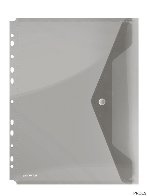 Teczka kopertowa DONAU zatrzask, PP, A4, 200mikr., z europerforacją, dymna, 8540001PL-02