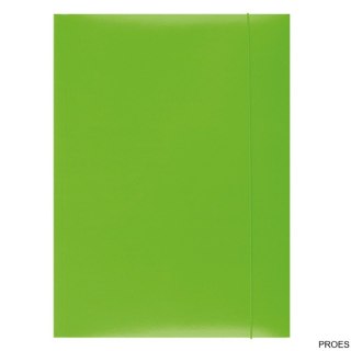 Teczka z gumką , karton, A4, 300gsm, 3-skrz., zielona, typu OFFICE PRODUCTS 21191131-02