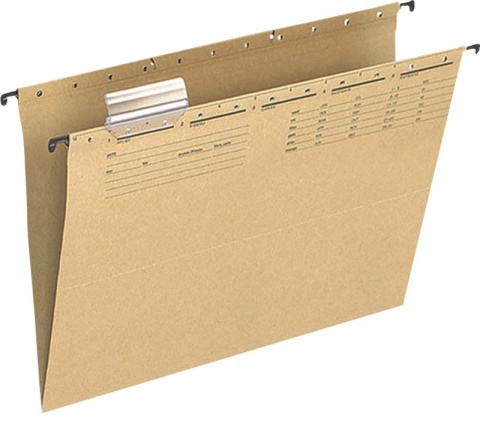 Teczka zawieszkowa Q-CONNECT, karton, A4, 250gsm, jasnobrązowa, KF00555
