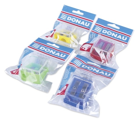 Temperówka DONAU, plastikowa, podwójna, mix kolorów, 7814001-99